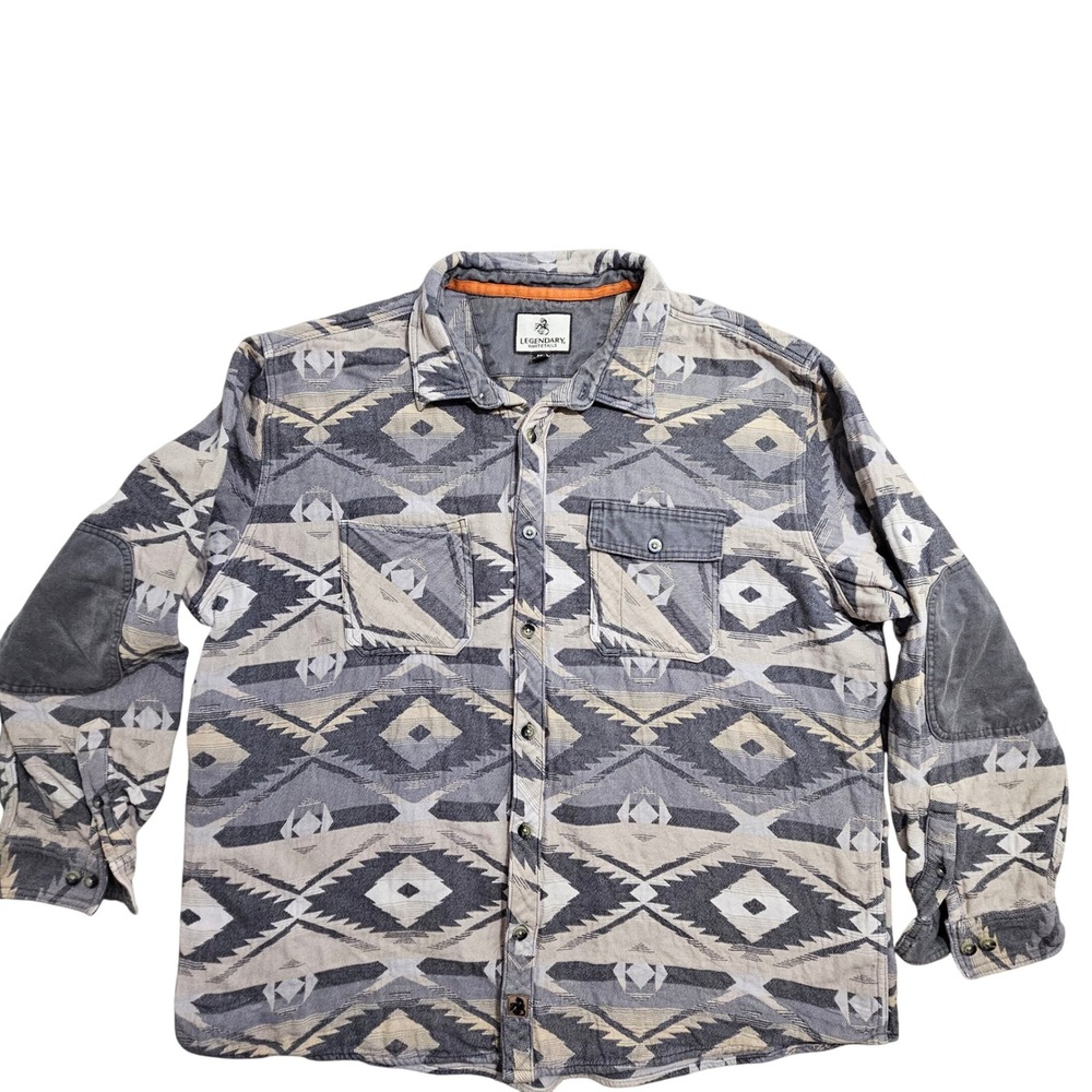 Legendary Whitetails Button Up Shacket 3XL Southwestern Geometric Elbow Patches